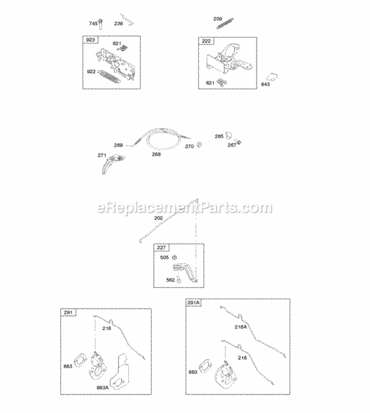 Controls Governor Spring Thermostat Diagram and Parts List for  Briggs and Stratton Engine